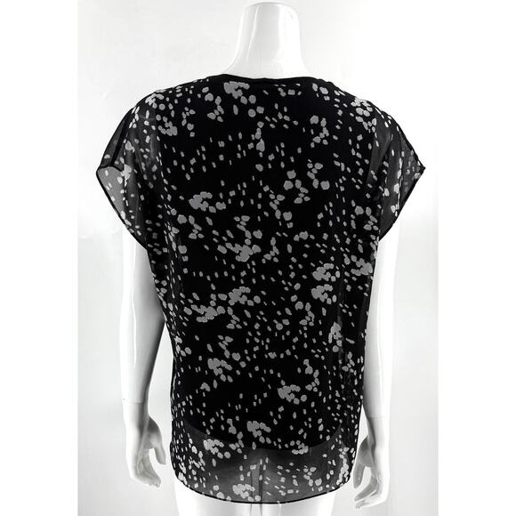 Cabi Womens Cosmos Top Size Small Black Gray Sheer Over Built in Tank Style 3597 - Picture 6 of 8